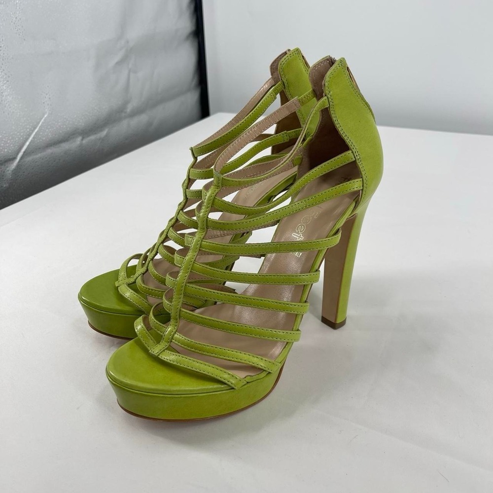 Vintage Fred Segal High Heels Y2K EU 41 US 10.5 Strappy Green Archival Euro